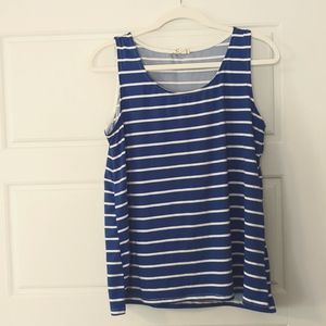 Tank top, blue with white stripes